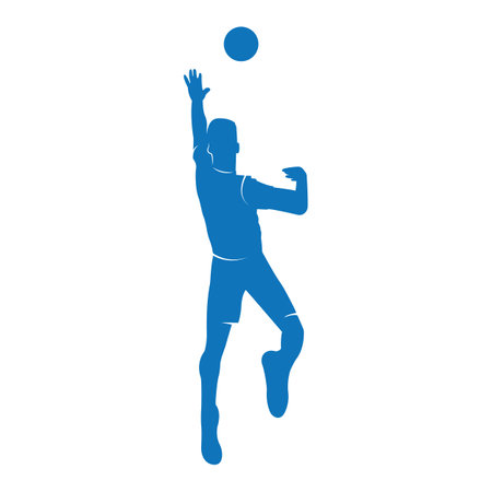 volleyball player jumping on a white background.のイラスト素材