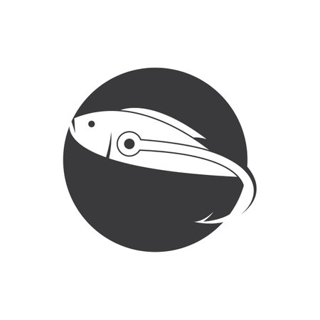 fishing hook and fish vectorのイラスト素材
