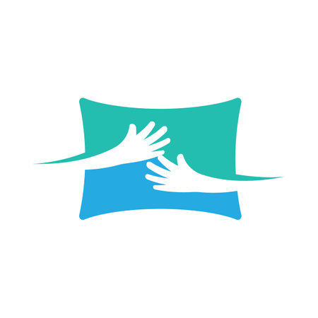 Bed and pillow logo illustrationのイラスト素材