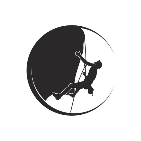 Rock mountain climbing logo templateのイラスト素材
