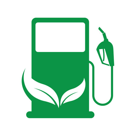 Bio fuel logo. Ecological fuel icon. Green eco pump. Petrol station logo  vectorのイラスト素材
