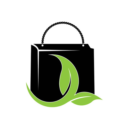 Eco Shop Logo Design Eco Bag Logo vectorのイラスト素材