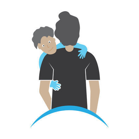 Happy Father's Day logo vector. Father's lap.のイラスト素材