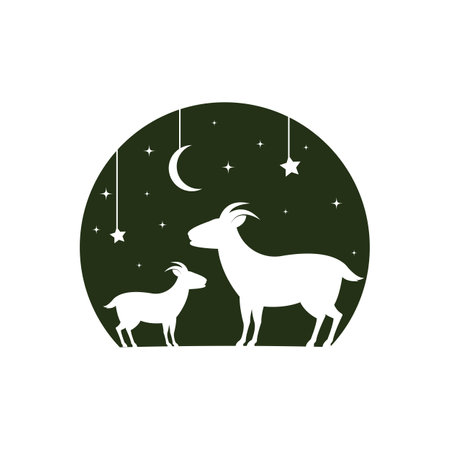 Eid al Adha logo Vector templateのイラスト素材