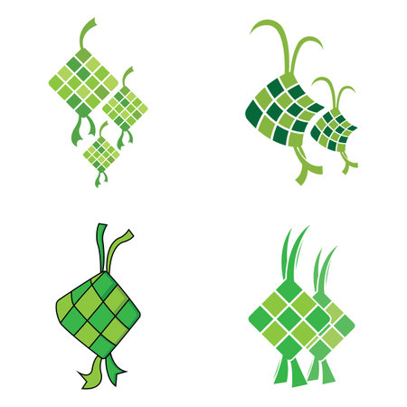 Ketupat or rice dumpling asian designのイラスト素材