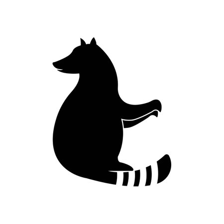 Cute Black raccoon logo vectorのイラスト素材