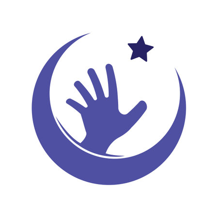hand reach star logo design vector illustrationのイラスト素材
