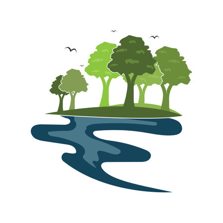 forest logo vector template illustration designのイラスト素材