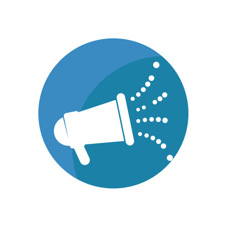 Megaphone Icon Vector Logo Design with sound, linear icon. Advertising and distribution. Vector Illustration.のイラスト素材