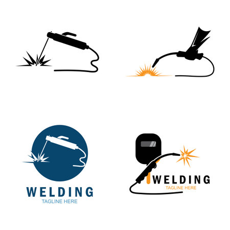 welding logo vector design, welding icon illustrationのイラスト素材