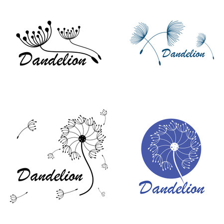 Dandelion flower logo vector template designのイラスト素材