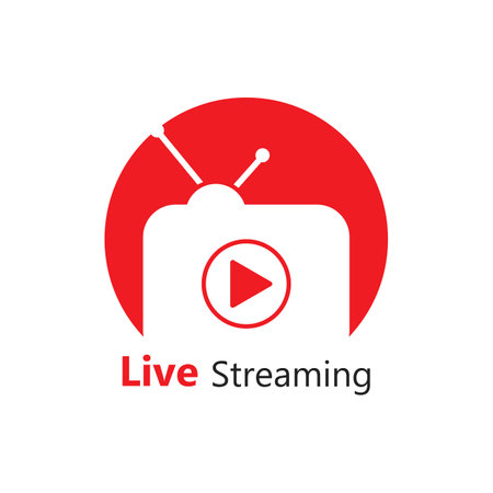 Live streaming play logo icon vector templateのイラスト素材