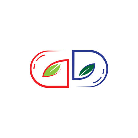 herbal capsule pill leaf medicine drug logo vector icon designのイラスト素材