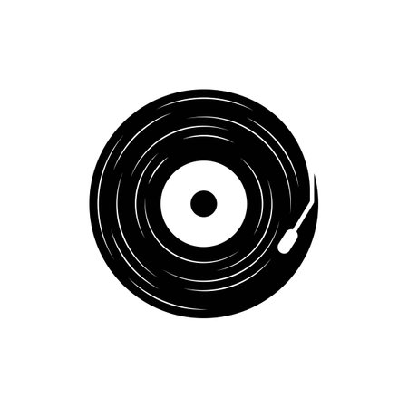 Vinyl music record icon vector templateのイラスト素材