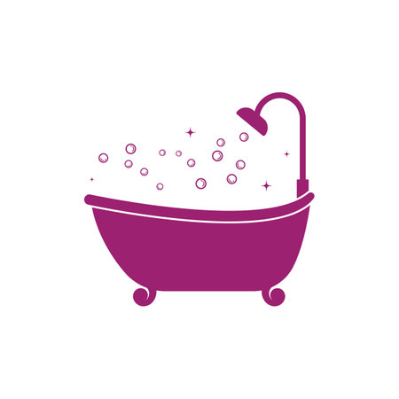 Bathtub logo Icon Vector Template Illustration Designのイラスト素材