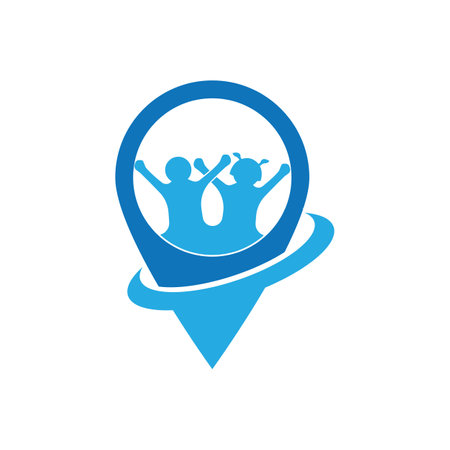 kids play point logo. Kids play place logo design template.のイラスト素材