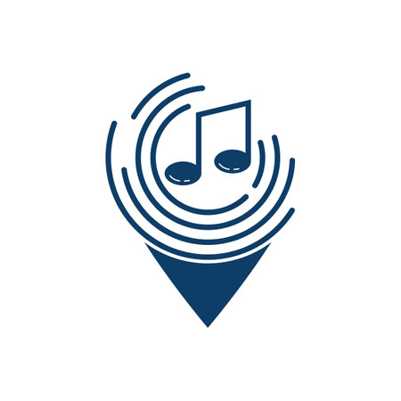 Music location point Logo Design Template Flat Style Vector Illustrationのイラスト素材