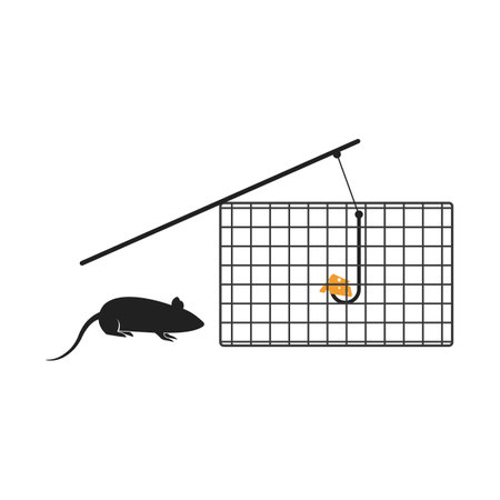 Mouse trap logo vector illustration designのイラスト素材