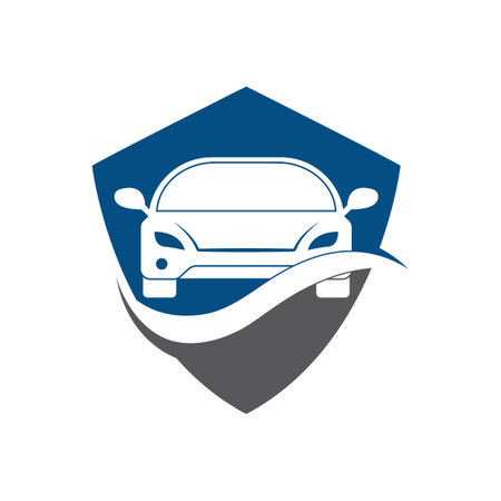 Car Insure logo design, Automotive Car Care logo design isolated on white backgroundのイラスト素材