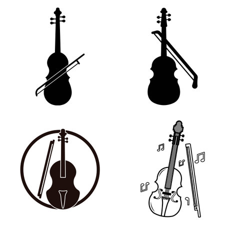 violin vector illustration symbol object. Flat icon style concept designのイラスト素材