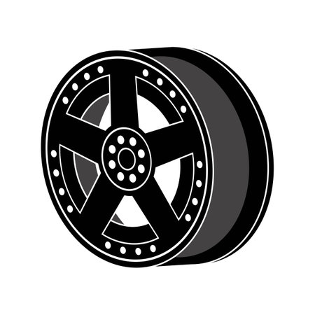 Car rim vector logo illustration flat designのイラスト素材