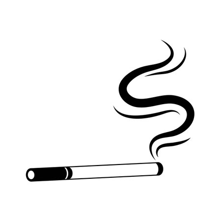 Cigarette icon vector. Smoking logo illustration. Cigarette symbol vector on white backgroundのイラスト素材