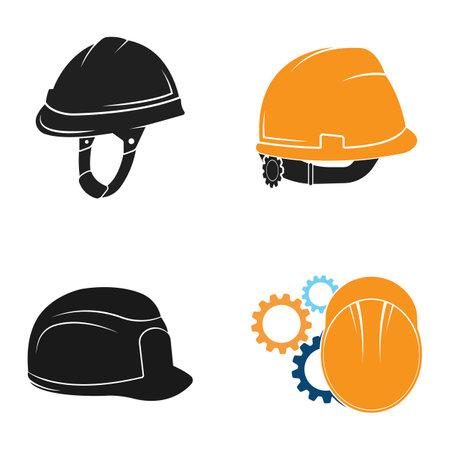 Construction safety helmet logo design vector illustrationのイラスト素材