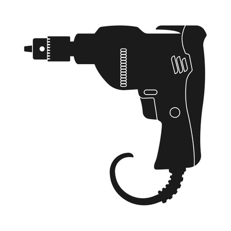 Hand Drill Logo icon design illustration templateのイラスト素材