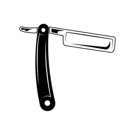 Straight razor knife icon design isolated on white background. Vector illustrationのイラスト素材