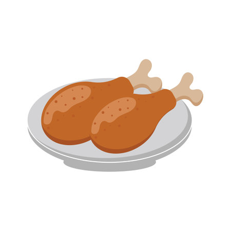 Fried chicken vector illustration iconのイラスト素材