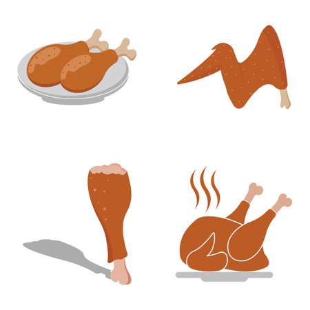 Fried chicken vector illustration iconのイラスト素材
