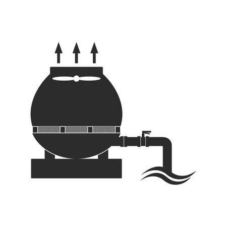 water cooling tower system daigram illustration designのイラスト素材