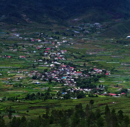 village on a hillsideの写真素材