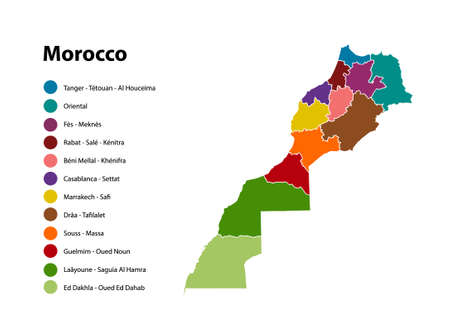 Morocco vector map, new regions   Resultのイラスト素材