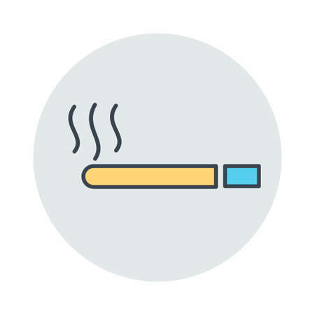 Vector Graphic of Cigarette - Colour Mate Style - app,logo,and ui.Vector file.EPS 10.Line style design.Editable strokeのイラスト素材