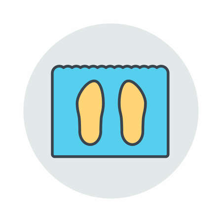 Vector Graphic of Shoe Mat - Colour Mate Style - simple illustration. Editable stroke. Design template vector.outline style design.Vector graphic illustrationのイラスト素材
