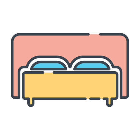 Vector Graphic of Bed - Line Cut Style - simple illustration. Editable stroke. Design template vector.outline style design.Vector graphic illustrationのイラスト素材