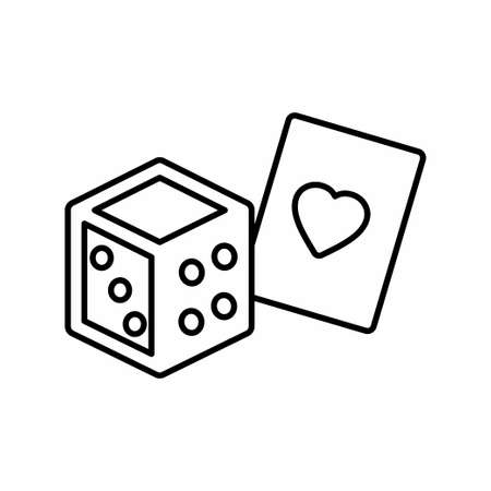 Vector Graphic of Casino Games - Line Style - simple illustration. Editable stroke. Design template vector.outline style design.Vector graphic illustrationのイラスト素材