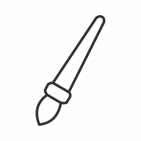 Icon Vector of Brush - Line Style - simple illustration. Editable stroke. Design template vector.outline style design.Vector graphic illustrationのイラスト素材