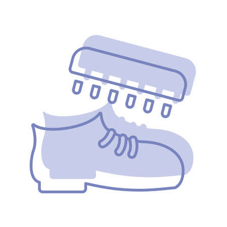 Vector Graphic of Shoe Polishing - Twins Style - simple illustration. Editable stroke. Design template vector.outline style design.Vector graphic illustrationのイラスト素材