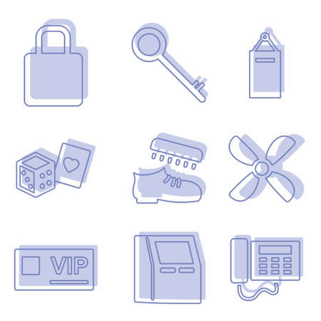 Vector Graphic of Hotel and Restaurant Set Icon Part 5 - Twins Style - simple illustration. Editable stroke. Design template vector.outline style design.Vector graphic illustrationのイラスト素材