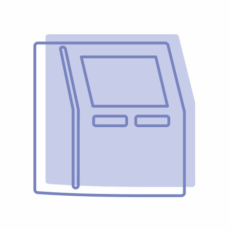 Vector Graphic of ATM Machine - Twins Style - simple illustration. Editable stroke. Design template vector.outline style design.Vector graphic illustrationのイラスト素材