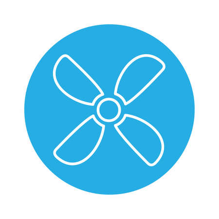 Vector Graphic of Fan - Blue Monochrome Style - simple illustration. Editable stroke. Design template vector.outline style design.Vector graphic illustrationのイラスト素材