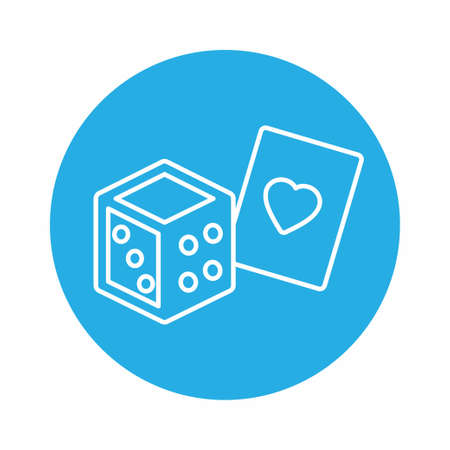 Vector Graphic of Casino Games - Blue Monochrome Style - simple illustration. Editable stroke. Design template vector.outline style design.Vector graphic illustrationのイラスト素材