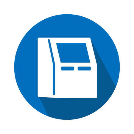 Vector Graphic of ATM Machine - Flat Style - simple illustration. Editable stroke. Design template vector.outline style design.Vector graphic illustrationのイラスト素材