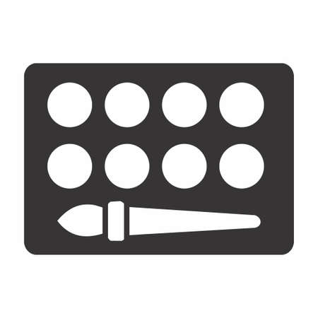 Icon Vector of Paints box - Black Style - simple illustration. Editable stroke. Design template vector.outline style design.Vector graphic illustrationのイラスト素材