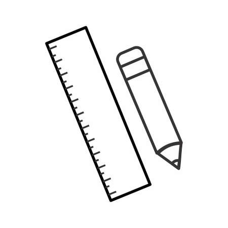Icon Vector of Pencil Ruler - Line Style - simple illustration. Editable stroke. Design template vector.outline style design.Vector graphic illustrationのイラスト素材