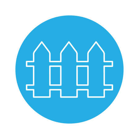 Vector Graphic of Fence - Blue Monochrome Style - simple illustration. Editable stroke. Design template vector.outline style design.Vector graphic illustrationのイラスト素材