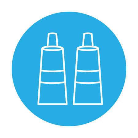 Icon Vector of Paint tubes - Blue Monochrome Style - simple illustration. Editable stroke. Design template vector.outline style design.Vector graphic illustrationのイラスト素材