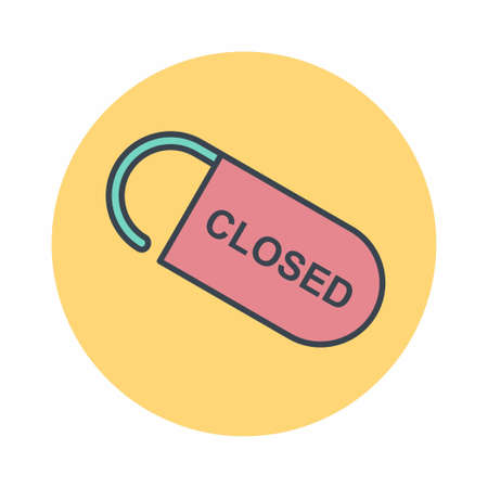 Vector Graphic of Closed Tag - Color Mate Style - simple illustration. Editable stroke. Design template vector.outline style design.Vector graphic illustrationのイラスト素材